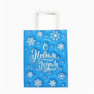 Пакет подарочный новогодний «С Новым годом», 20×11×27.5 см