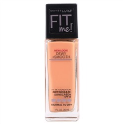 Maybelline, Fit Me, увлажняющая и выравнивающая тональная основа, оттенок 245 «Классический беж», 30 мл