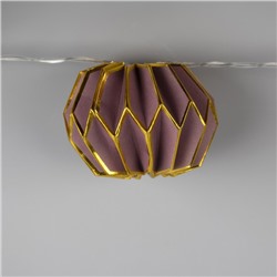 УЦЕНКА Гирлянда «Нить» 2 м с насадками «Фиолетовый фонарик», IP20, прозрачная нить, 10 LED, от батареек AAх2, свечение тёплое белое