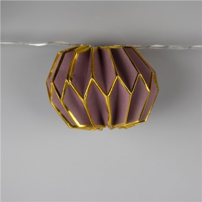 УЦЕНКА Гирлянда «Нить» 2 м с насадками «Фиолетовый фонарик», IP20, прозрачная нить, 10 LED, от батареек AAх2, свечение тёплое белое