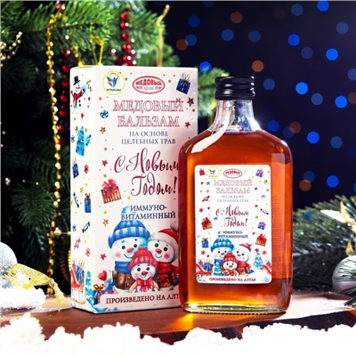 Новогодний безалкогольный алтайский медовый бальзам на травах Vitamuno «Иммуно-витаминный», 250 мл
