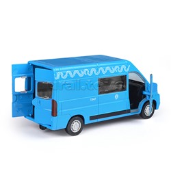 Машина металл Citroen Jumper Метрополитен 14 см, (двер, баг, синий) инер, в коробке