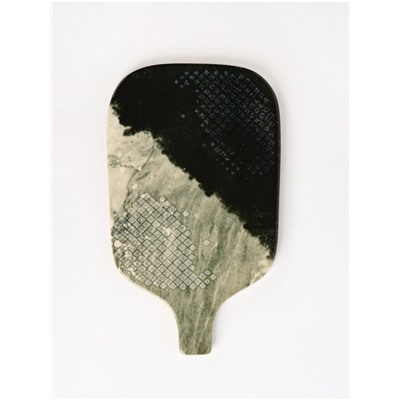 Блюдо керамическое «Стоун», 29.7×17.5 см, серое, Dolce Ceramo