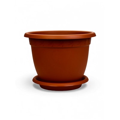 Горшок для цветов с поддоном «Борнео», 25.8 л, пластиковый, цвет терракотовый