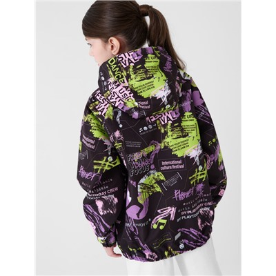 Куртка текстильная с полиуретановым покрытием для девочек (ветровка)