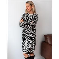 Платье жаккардовой вязки с кашемиром