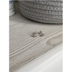 Серьги-пусеты из серебра с фианитами родированные 925 пробы С-3820рс200