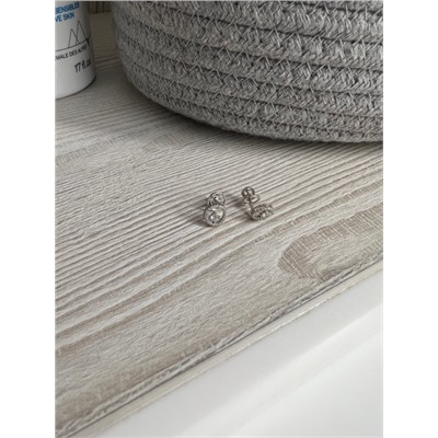 Серьги-пусеты из серебра с фианитами родированные 925 пробы С-3820рс200