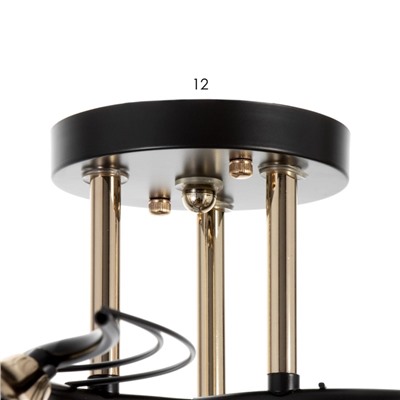 Светильник потолочный BayerLux «Сальма», люстра 3хЕ27, 40 Вт, чёрный, 54×54×24 см