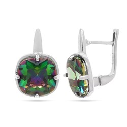 Серьги из серебра мистик кварц, Стайл