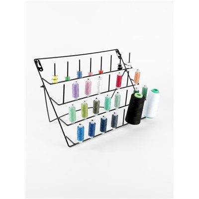 Органайзер-стойка для ниток, настенная/настольная, с подставкой, 40×31 см, чёрный