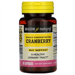 Mason Natural, клюква, высококонцентрированная, 60 капсул