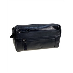 Сумка мужская на пояс из натуральной кожи, цвет черный