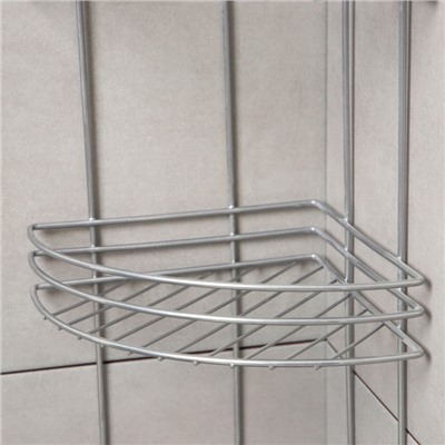 Полка угловая 4-х ярусная, 27×21×76 см, хром