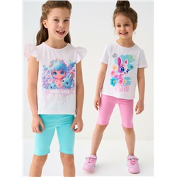 Брюки трикотажные для девочек (легинсы укороченные), 2 пары в комплекте