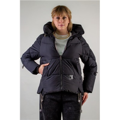 Демисезонная куртка с фиксаторами, арт. 819 (Черный)