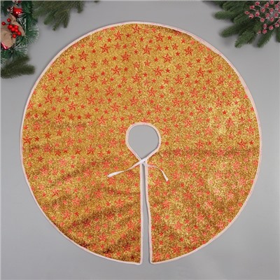 Коврик под ёлку «Сияние звёзд» d=86 см, золотистый