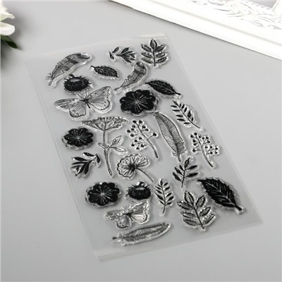 Штамп для творчества силикон "Гербарий" 20х10 см