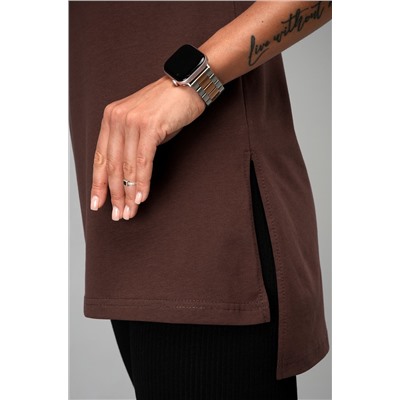 Женская удлиненная футболка с разрезами Happyfox