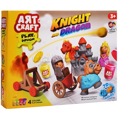 Набор для лепки "Рыцари и драконы" тесто 4х56г