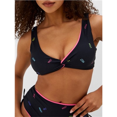 Купальник раздельный с высокой посадкой женский MIST, размер XS, чёрный