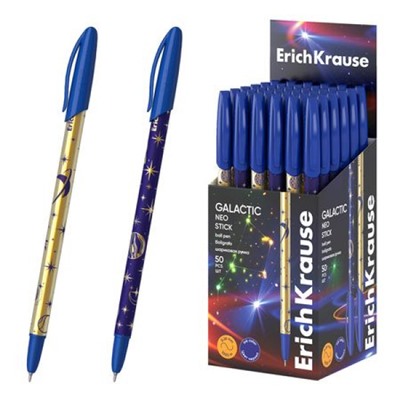 Ручка шариковая NeoR Stick Galactic, Super Glide Technology синяя 0.7мм 63100 ErichKrause
