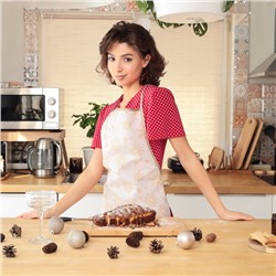 Фартук Доляна Снежинки золотые 70×80 см, 100% п/э