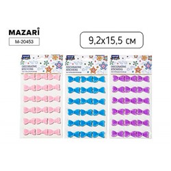 Декоративные наклейки 9,2х15,5 см 3 дизайна M-20453 (Бантики) Mazari