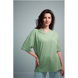 Женская футболка оверсайз с V-вырезом Happyfox