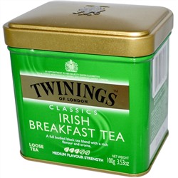 Twinings, Classics, листовой чай Irish Breakfast, 100 г (3,53 унции)