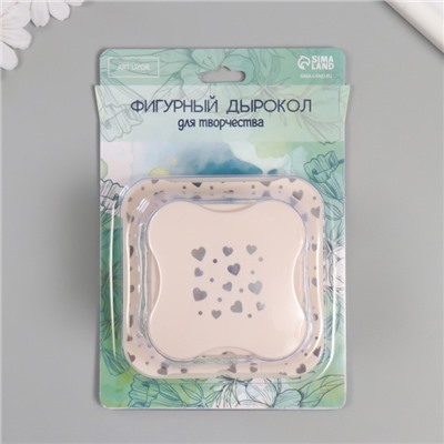 Дырокол фигурный рисунок 3.8×3.8 см «Россыпь сердец», 6.1×6.1×4.1 см