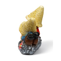 Садовая фигура из полистоуна «Девочка с мальчиком на камне», 42×22×41 см