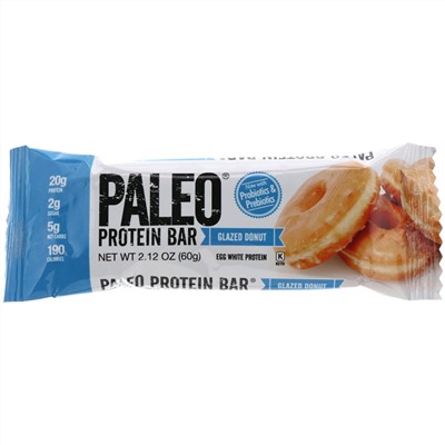 Julian Bakery, PALEO Protein Bar, Glazed Donut, 12 Bars, 2.12 oz (60 g) Each