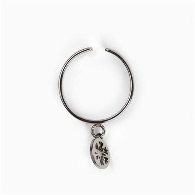 Кольцо с подвесом новогоднее «Снежинка»