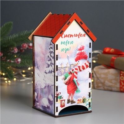 Чайный домик «Счастливого нового года!», 20×10.5×9.5 см, МИКС