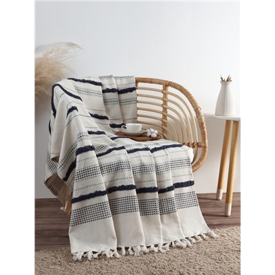 Плед с кисточками «Этель», с таффтингом, 125×150 см, 550 г/м²