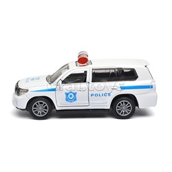 Белая инерционная служебная машинка Кроссовер die-cast,1:32, открывающиеся двери
