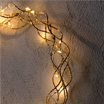 Светодиодная фигура «Плетёный венок» 30 см, металл, батарейки ААх3 (не в комплекте), свечение тёплое белое