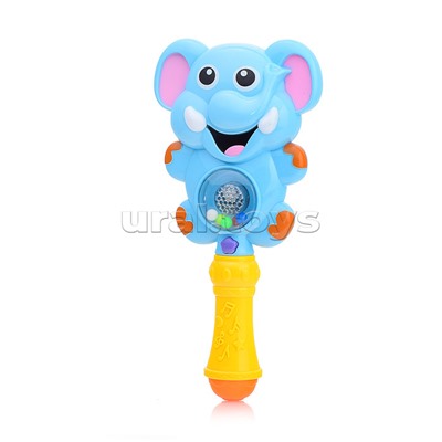 Погремушка "Слоненок" (28 песен, фраз, звуков. бат.) на картоне