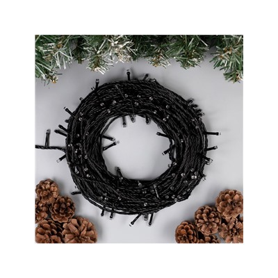 Гирлянда «Нить» 20 м, IP20, тёмная нить, 200 LED, свечение мульти, 8 режимов, 220 В