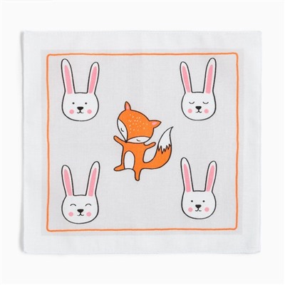 Платки носовые детские «Крошка Я. Зверята», 21×21 см-12 шт., МИКС, хлопок 100%