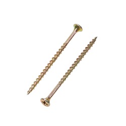 Саморез 3.8×65 мм ТУНДРА PREMIUM, потай, крупная резьба, шлиц PH, желтый цинк, 1 кг