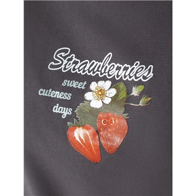 Футболка с принтом свободная эластичная из премиального хлопка