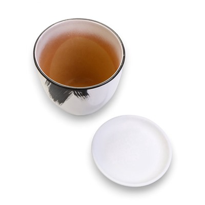 Горшок для цветов «Штрих», керамика, с поддоном, набор 4 шт.: 400 мл, 1 л, 2.5 л, 5 л