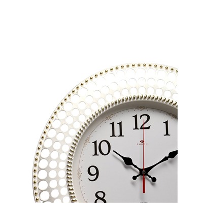 Часы настенные «Классика», бесшумные, плавный ход, d=40 см, белые, от батарейки 1×АА