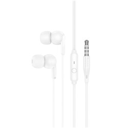 Проводные наушники с микрофоном внутриканальные Hoco M124 Wide Jack 3,5  (white)