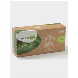 Набор кружек BellaTenero, 300 мл, 4 шт., на бамбуковой подставке, фарфор, белый