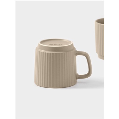 Кружки Magistro Jarwah Lausanne, 240 мл 7.8×8 см, набор 2 шт., фарфор, бежевые