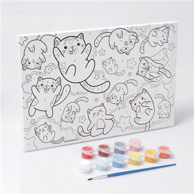 Картина по номерам для детей «Парящие котята», 20×30 см