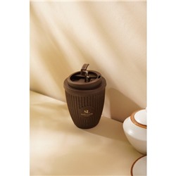 Стакан для кофе SL Home, 250 мл, 9.5×12.5 см, с крышкой, коричневый